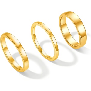 image:imageCicy Bell Stackable Rings for Women 18K Gold Plated Non Tarnish Ring SetGoldStyle E