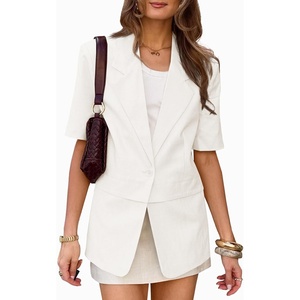 image:imageCicy Bell Womens Short Sleeve Blazer Oversized Business Lapel Suit JacketWhite
