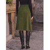 image:imageCicy Bell Women Corduroy Midi Skirt Fall ALine Front Slit SkirtsArmy Green