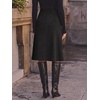 image:imageCicy Bell Women Corduroy Midi Skirt Fall ALine Front Slit SkirtsBlack
