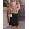 image:imageCicy Bell Women Corduroy Midi Skirt Fall ALine Front Slit SkirtsBlack