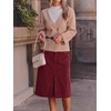 image:imageCicy Bell Women Corduroy Midi Skirt Fall ALine Front Slit SkirtsBurgundy