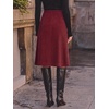 image:imageCicy Bell Women Corduroy Midi Skirt Fall ALine Front Slit SkirtsBurgundy