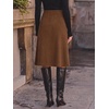 image:imageCicy Bell Women Corduroy Midi Skirt Fall ALine Front Slit SkirtsCoffee