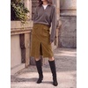 image:imageCicy Bell Women Corduroy Midi Skirt Fall ALine Front Slit SkirtsDark Khaki