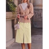 image:imageCicy Bell Women Corduroy Midi Skirt Fall ALine Front Slit SkirtsNavy