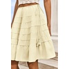 image:imageCicy Bell Women Summer Pleated Skirts Boho Layered Tiered Knee Length SkirtApricot