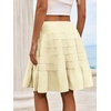 image:imageCicy Bell Women Summer Pleated Skirts Boho Layered Tiered Knee Length SkirtApricot