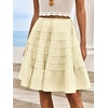 image:imageCicy Bell Women Summer Pleated Skirts Boho Layered Tiered Knee Length SkirtApricot