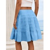 image:imageCicy Bell Women Summer Pleated Skirts Boho Layered Tiered Knee Length SkirtBlue