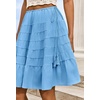 image:imageCicy Bell Women Summer Pleated Skirts Boho Layered Tiered Knee Length SkirtBlue
