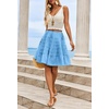 image:imageCicy Bell Women Summer Pleated Skirts Boho Layered Tiered Knee Length SkirtBlue