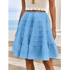 image:imageCicy Bell Women Summer Pleated Skirts Boho Layered Tiered Knee Length SkirtBlue