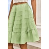 image:imageCicy Bell Women Summer Pleated Skirts Boho Layered Tiered Knee Length SkirtMint Color