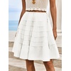 image:imageCicy Bell Women Summer Pleated Skirts Boho Layered Tiered Knee Length SkirtWhite