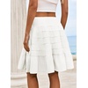 image:imageCicy Bell Women Summer Pleated Skirts Boho Layered Tiered Knee Length SkirtWhite