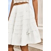 image:imageCicy Bell Women Summer Pleated Skirts Boho Layered Tiered Knee Length SkirtWhite