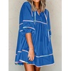 image:imageCicy Bell Womens Babydoll Dresses 34 Puff Sleeve V Neck Flowy DressBlue