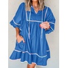 image:imageCicy Bell Womens Babydoll Dresses 34 Puff Sleeve V Neck Flowy DressBlue