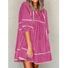 image:imageCicy Bell Womens Babydoll Dresses 34 Puff Sleeve V Neck Flowy DressBright Pink