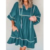 image:imageCicy Bell Womens Babydoll Dresses 34 Puff Sleeve V Neck Flowy DressGreen