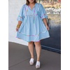 image:imageCicy Bell Womens Babydoll Dresses 34 Puff Sleeve V Neck Flowy DressLight Blue