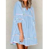 image:imageCicy Bell Womens Babydoll Dresses 34 Puff Sleeve V Neck Flowy DressLight Blue