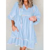 image:imageCicy Bell Womens Babydoll Dresses 34 Puff Sleeve V Neck Flowy DressLight Blue