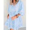 image:imageCicy Bell Womens Babydoll Dresses 34 Puff Sleeve V Neck Flowy DressLight Blue