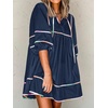 image:imageCicy Bell Womens Babydoll Dresses 34 Puff Sleeve V Neck Flowy DressNavy