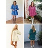 image:imageCicy Bell Womens Babydoll Dresses 34 Puff Sleeve V Neck Flowy DressWhite