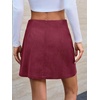 image:imageCicy Bell Womens Corduroy Mini Skirt High Waisted Aline Fall SkirtsBurgundy