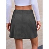image:imageCicy Bell Womens Corduroy Mini Skirt High Waisted Aline Fall SkirtsDark Grey