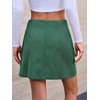 image:imageCicy Bell Womens Corduroy Mini Skirt High Waisted Aline Fall SkirtsDeep Green