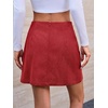 image:imageCicy Bell Womens Corduroy Mini Skirt High Waisted Aline Fall SkirtsRed