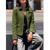 image:imageCicy Bell Womens Cropped Barn Jackets Long Sleeve Zip Up Collared CoatArmy Green