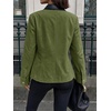 image:imageCicy Bell Womens Cropped Barn Jackets Long Sleeve Zip Up Collared CoatArmy Green