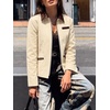 image:imageCicy Bell Womens Cropped Barn Jackets Long Sleeve Zip Up Collared CoatBeige