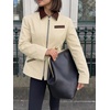 image:imageCicy Bell Womens Cropped Barn Jackets Long Sleeve Zip Up Collared CoatBeige