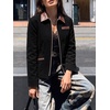image:imageCicy Bell Womens Cropped Barn Jackets Long Sleeve Zip Up Collared CoatBlack