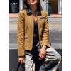 image:imageCicy Bell Womens Cropped Barn Jackets Long Sleeve Zip Up Collared CoatBrown