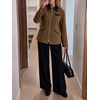 image:imageCicy Bell Womens Cropped Barn Jackets Long Sleeve Zip Up Collared CoatCoffee