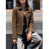 image:imageCicy Bell Womens Cropped Barn Jackets Long Sleeve Zip Up Collared CoatCoffee