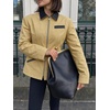 image:imageCicy Bell Womens Cropped Barn Jackets Long Sleeve Zip Up Collared CoatKhaki