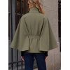 image:imageCicy Bell Womens Cropped Trench Coats Cape Sleeve Funnel Neck Belted JacketArmy Green