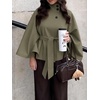 image:imageCicy Bell Womens Cropped Trench Coats Cape Sleeve Funnel Neck Belted JacketArmy Green