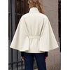 image:imageCicy Bell Womens Cropped Trench Coats Cape Sleeve Funnel Neck Belted JacketBeige