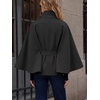 image:imageCicy Bell Womens Cropped Trench Coats Cape Sleeve Funnel Neck Belted JacketBlack
