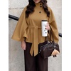 image:imageCicy Bell Womens Cropped Trench Coats Cape Sleeve Funnel Neck Belted JacketCamel