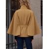 image:imageCicy Bell Womens Cropped Trench Coats Cape Sleeve Funnel Neck Belted JacketCamel